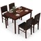 5-Piece Dining Set for 4 with Rubber Wood Legs, Compact Design for Small Dining Room
